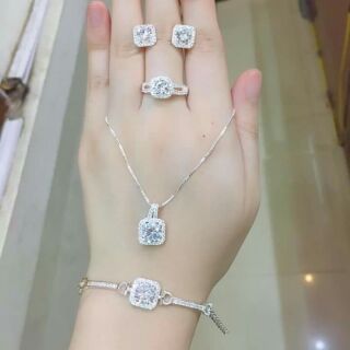 Bộ bạc đá vuông