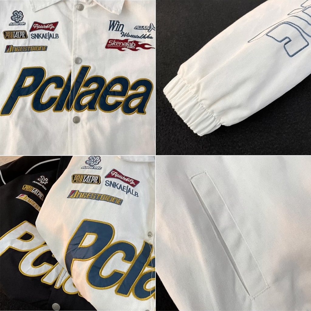 Áo Khoác Tay Dài Dáng Rộng Thêu Chữ Phong Cách Hàn Quốc Thời Trang Cho Nam Và Nữ