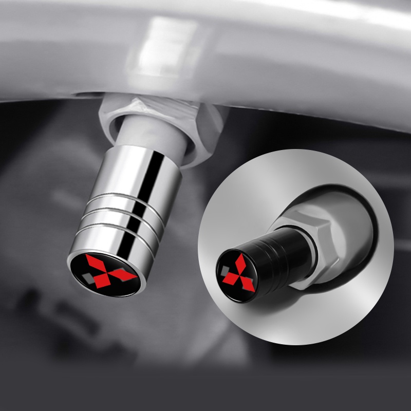 Set 4 Nắp Van Bánh Xe Hơi Mitsubishi ASX Lancer EX Pajero Outlander L200 EVO