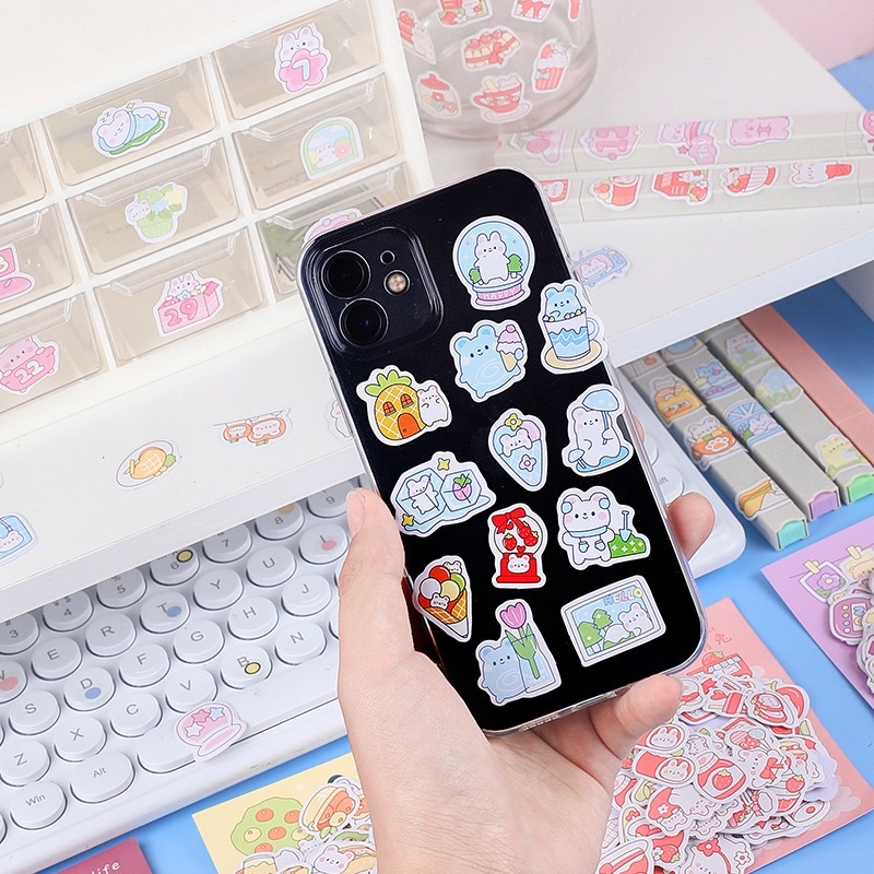 Bộ 200 Miếng Dán Sticker Trang Trí Sổ Tay Hoạ Tiết Hoạt Hình Xinh Xắn - Tiệm Ốc Sột
