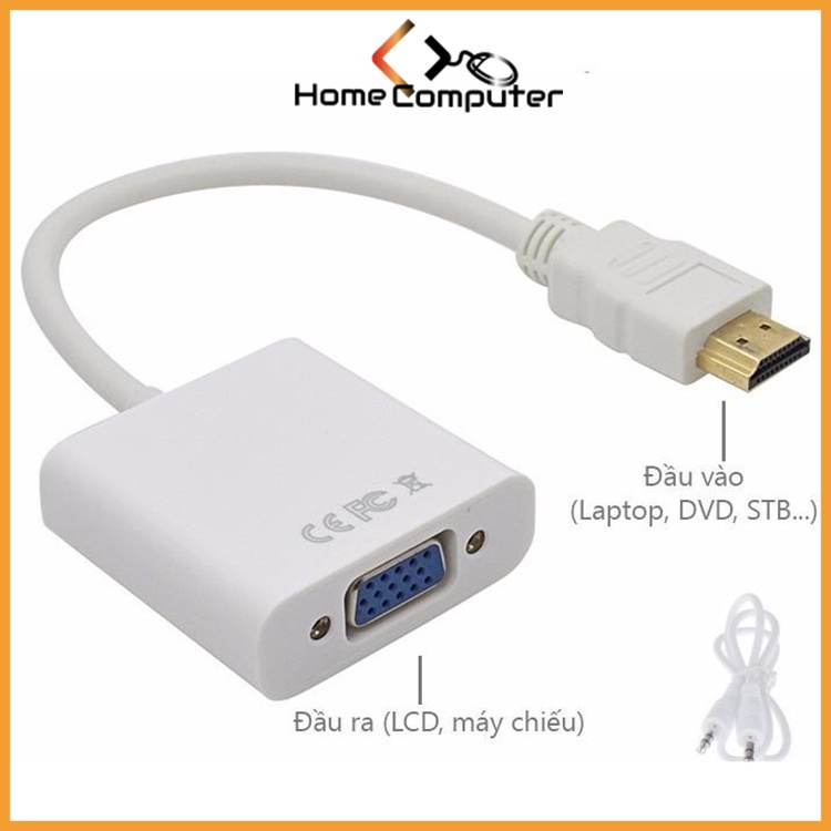 Cáp chuyển đổi HDMI ra VGA-AV. hdmi to vga có âm thanh hàng chất lượng.bảo hành 6 tháng - Home Computer