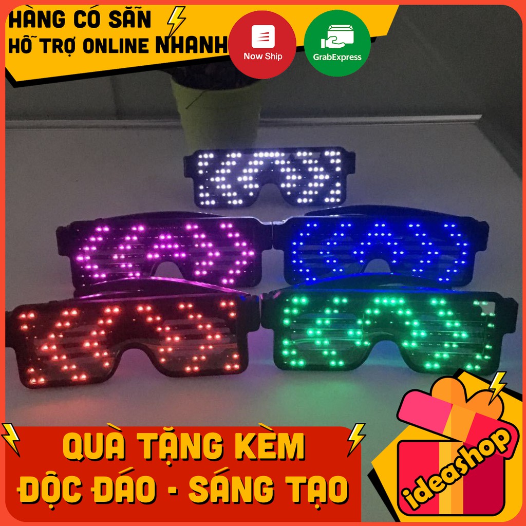 MẮT KÍNH ĐÈN LED SẠC HIỂN THỊ ICON ĐỘC VÀ LẠ (RECHARGEABLE GLASSES)