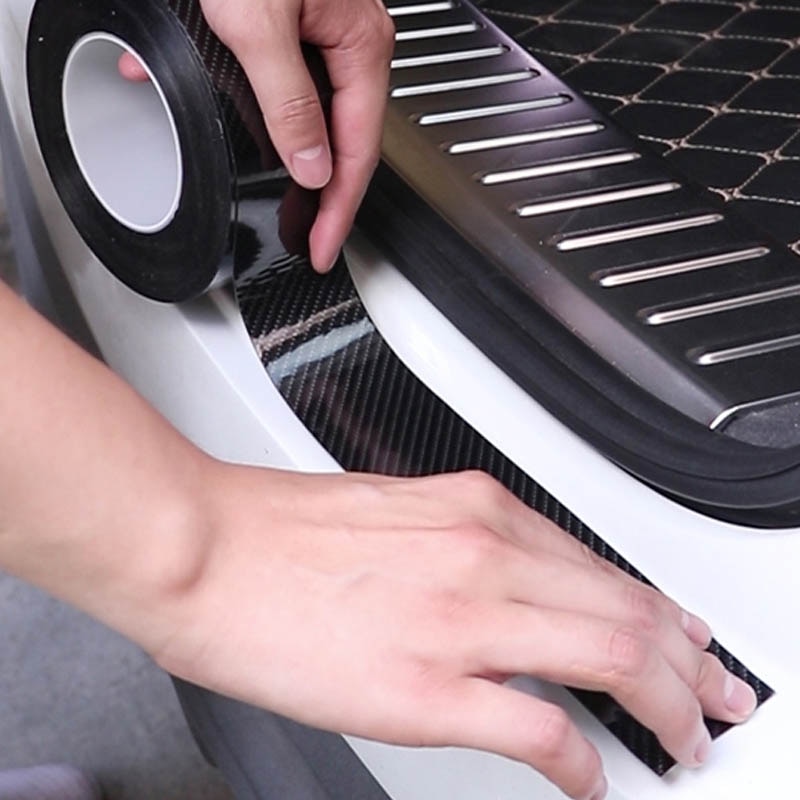 3/5/7/10cm Car Style 5D Carbon Film Stickers Side Doors Protect Nano Car Trunk Door Sill Full Body Vinyl Stickers Accessories