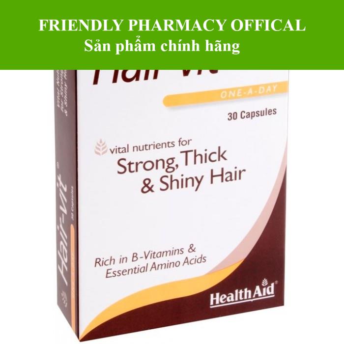 Healthaid Hair-vit – Kích thích mọc tóc nhanh, ngăn ngừa rụng tóc (lọ 30 viên)