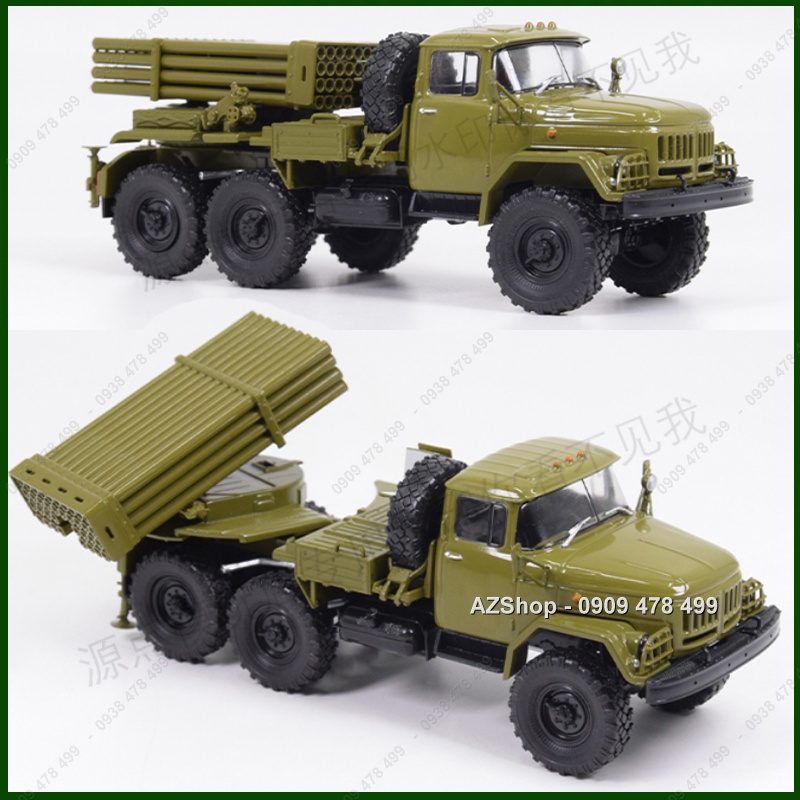 Mô Hình Chi Tiết Xe Tải ZIL 131 Pháo Loạt GRAD BM21 kiểu Kachiusa - Tỉ Lệ 1:43