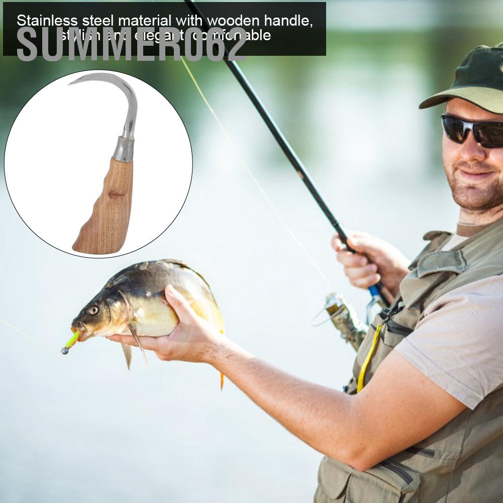 Summer062 Stainless Steel Fish Lifter Drag Hook Control Tool Ice Boat Fishing Tackle