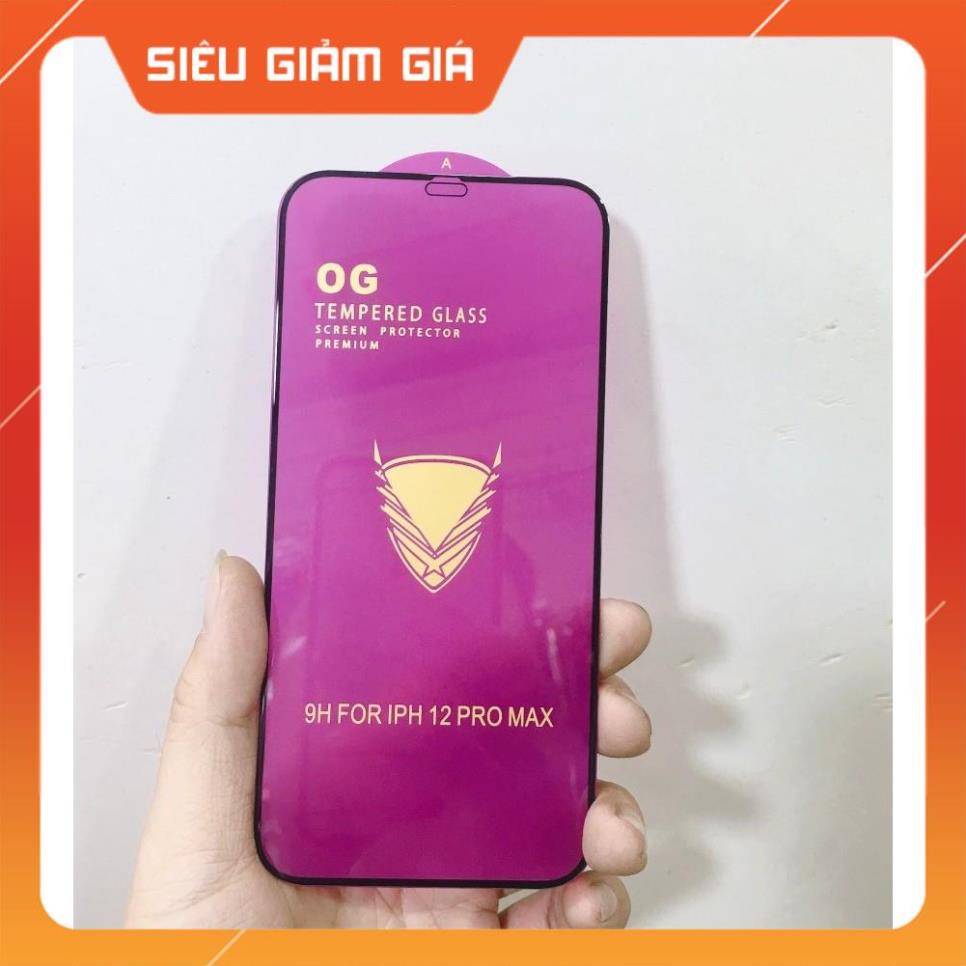 [FREE] Cường lực full màn hình iphone 12/ 12mini/12pro/12promax hiệu OG tím, viền mỏng, hàng chuẩn -đẹp