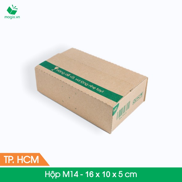 M14 - 16x10x5 cm - 50 Thùng hộp carton đóng hàng + Tặng 25 Decal HÀNG DỄ VỠ