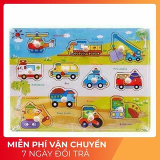 Bảng núm gỗ Phương tiện Giao thông Benrikids - Đồ chơi Ghép hình Montessori cho bé ĐCG