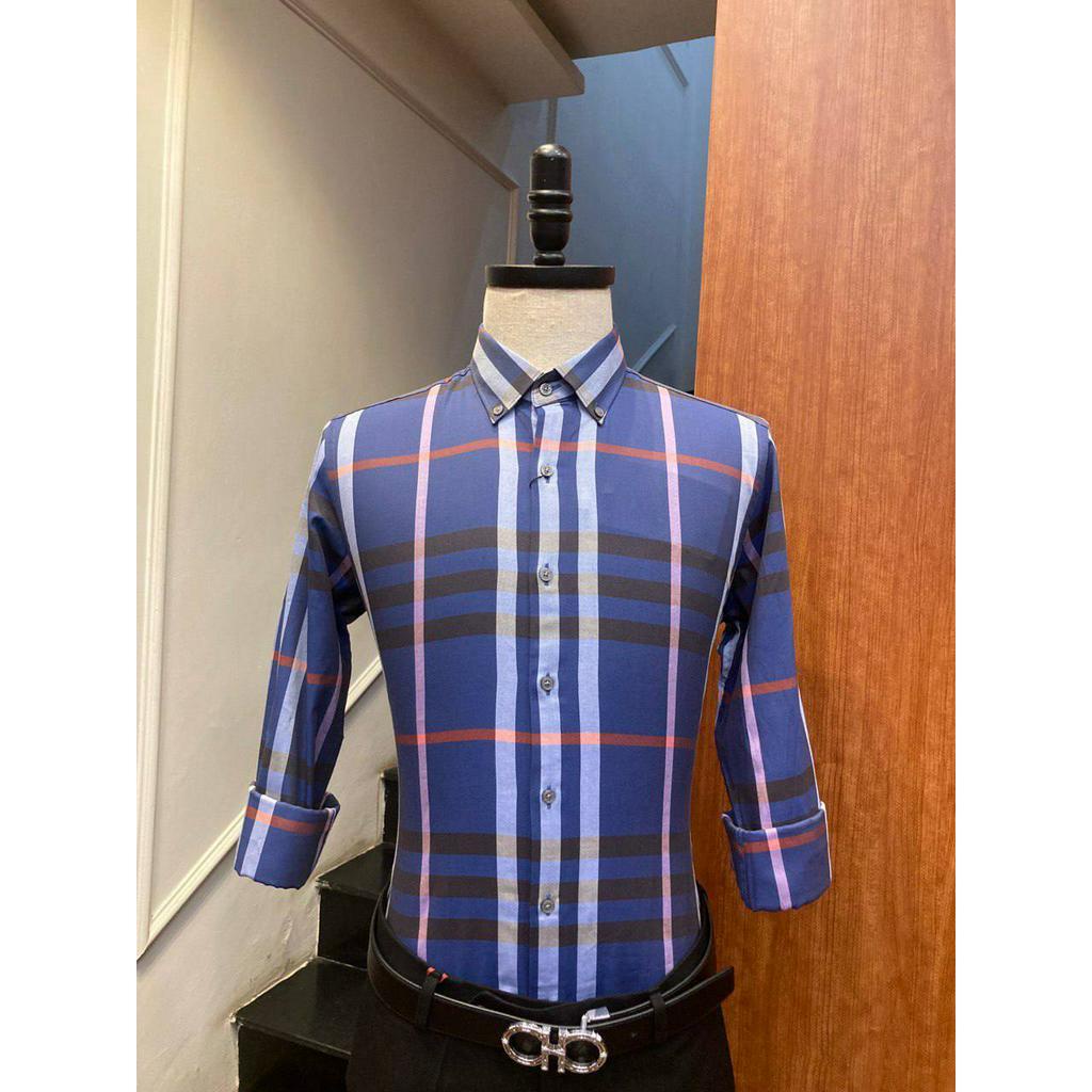 ÁO SƠ MI NAM ADAM STORE BBR XANH THAN KẺ SDTKCDT2-S