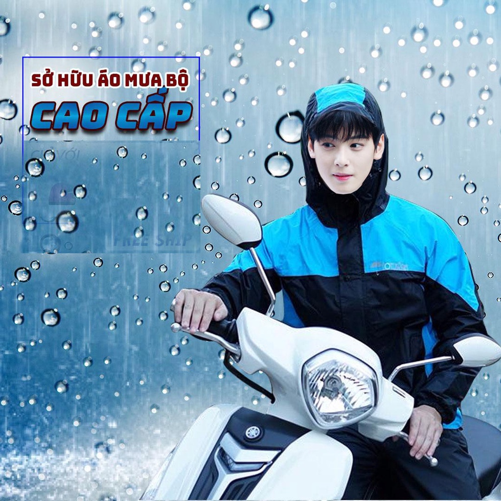 Áo mưa bộ 2 lớp chống thấm, chống lạnh đủ size M L XL 2XL 3XL nhiều màu xanh , đỏ ,vàng