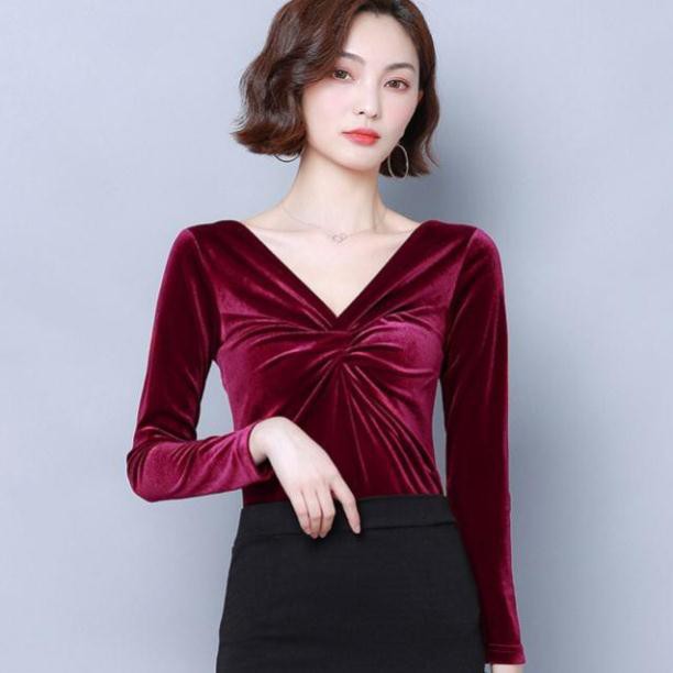 Áo nhung tuyết xoắn ngực