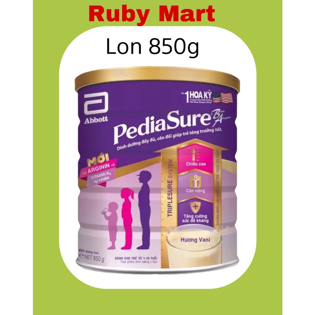 Sữa bột PediaSure hương Vani lon 850g