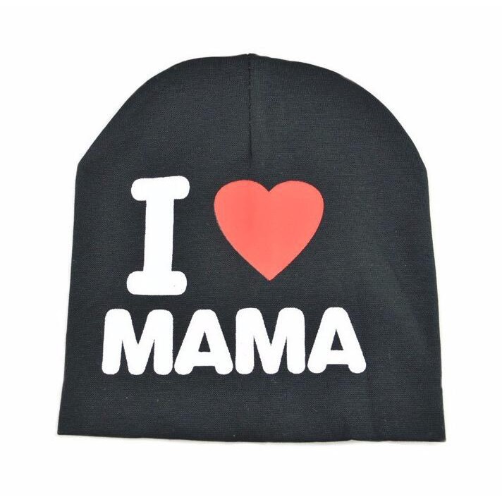Mũ Beanie in chữ I Love MAMA PAPA thời trang mùa đông cho bé từ 2 - 7 tuổi