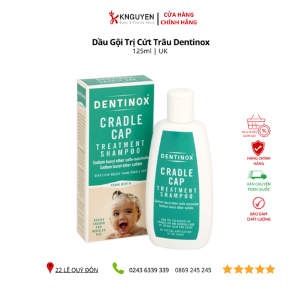 Dầu gội Dentinox trị cứt trâu cho bé hàng chính hãng uk 125ml