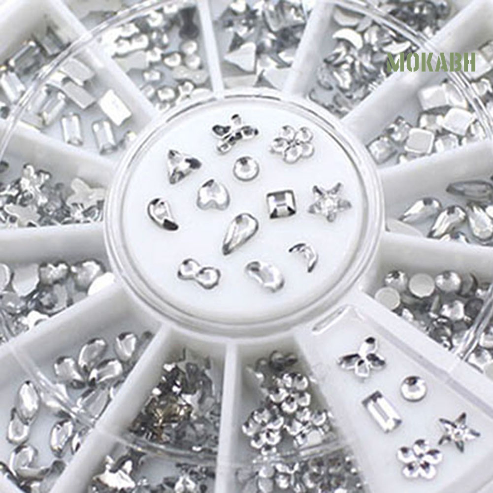 Hộp Phụ Kiện Trang Trí Móng Tay Họa Tiết Hoa / Ngôi Sao / Trái Tim Lấp Lánh