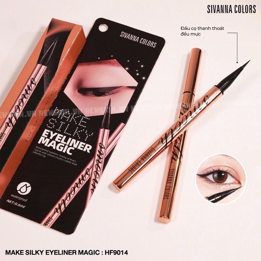 Bút kẻ mắt đầu mảnh chống nước lâu trôi Sivanna Make Silky Eyeliner Magic  HF9014 | Shopee Việt Nam