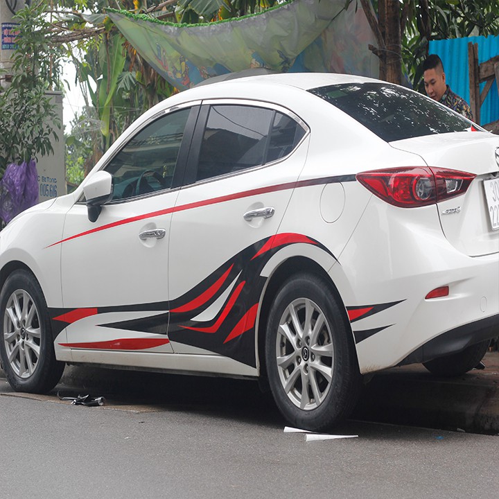 Tem dán sườn xe mazda 2