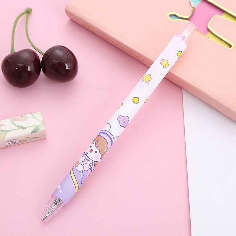 1 Bút Bi Ngòi 0.5mm Hình Hành Tinh Tím Dung Tích Lớn Sáng Tạo