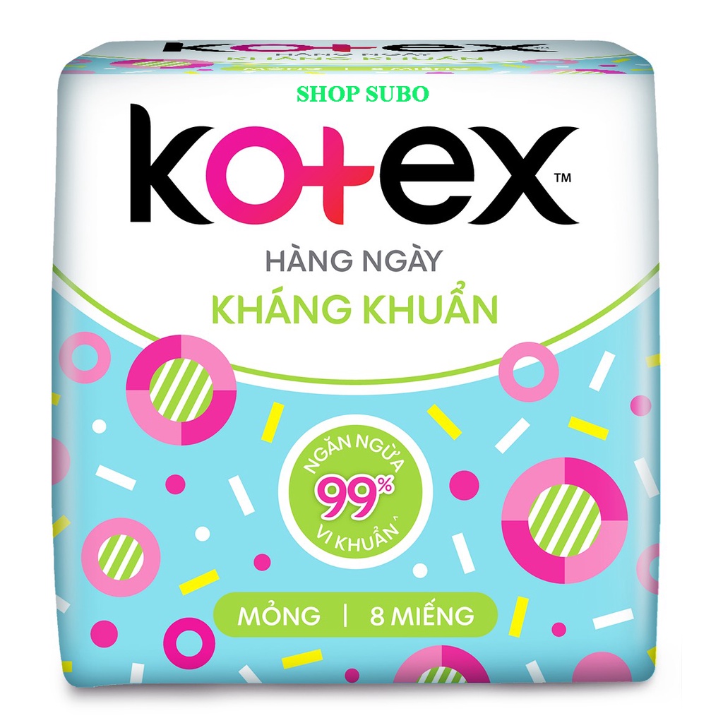 Băng vệ sinh Kotex Hằng ngày Kháng khuẩn Siêu Bảo Vệ 8 miếng x 48G. Shop SuBo