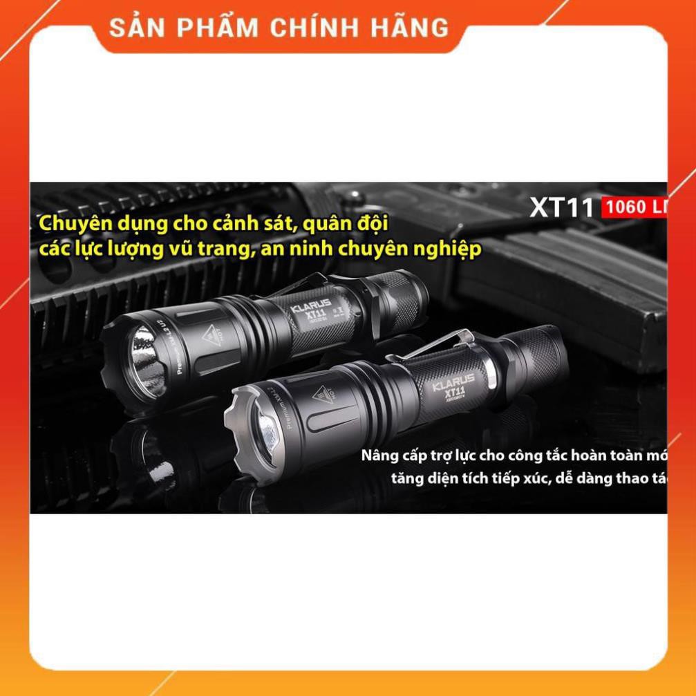[BH 5 NĂM] Đèn pin và đèn sạc KLARUS XT11 công tắc tác chiến nhanh sáng 1060lmxa 241m pin 18650