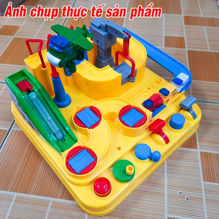 Bộ đồ chơi đường đua liên hoàn Gogo Bus đồ chơi trẻ em gôm 3 xe ô tô mini
