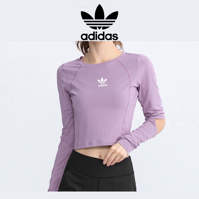 Adidas Đồ tập gym Dài Tay Hở Rốn 2022 Thời Trang Quyến Rũ Cho Nữ