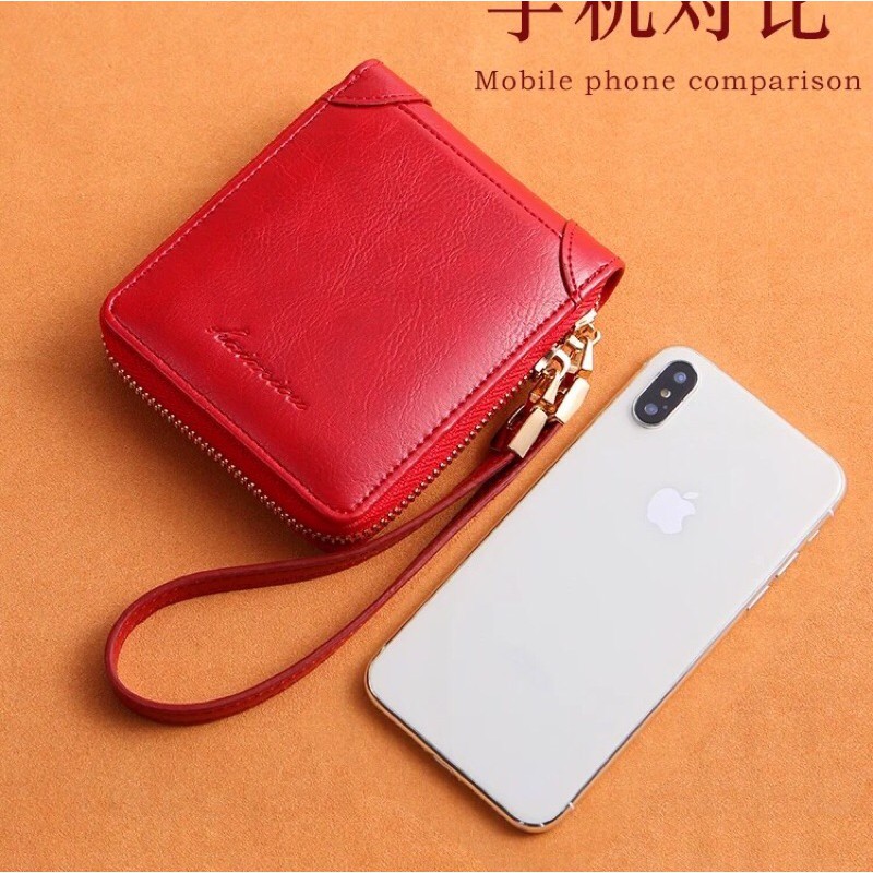 SẴN - ví da mini cao cấp/ ví cầm tay gấp gọn nhiều ngăn