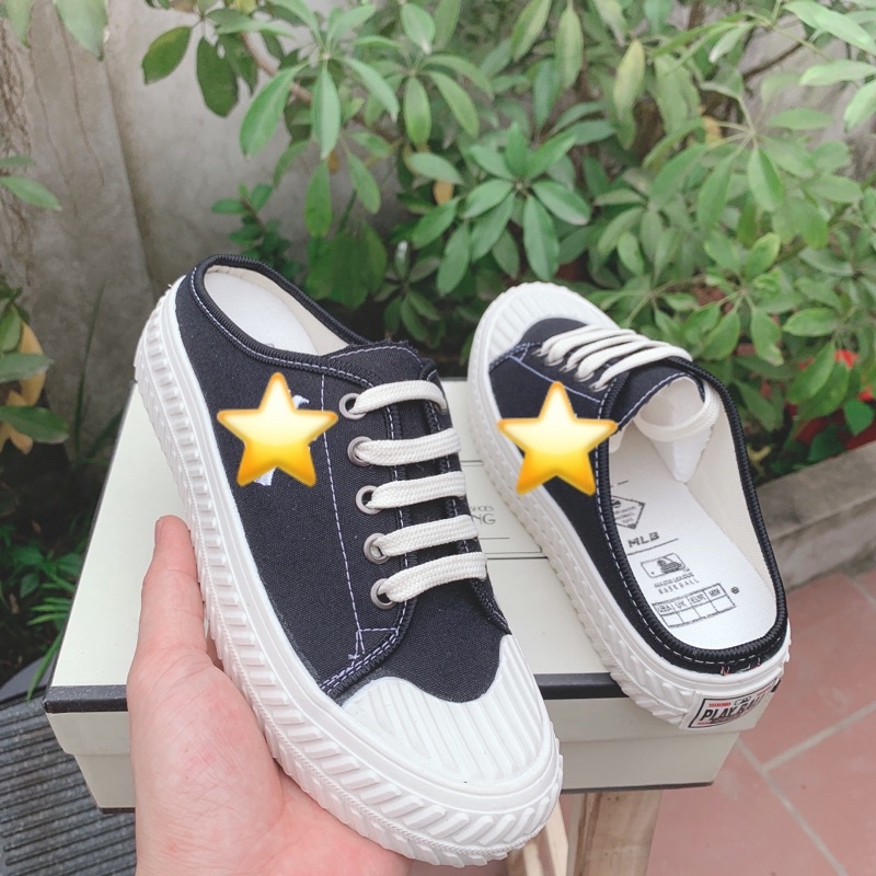 Giày Sục Thể Thao Thêu Chữ N Lửng Shop, sục bata đạp gót cao 3 phân Fom rộng