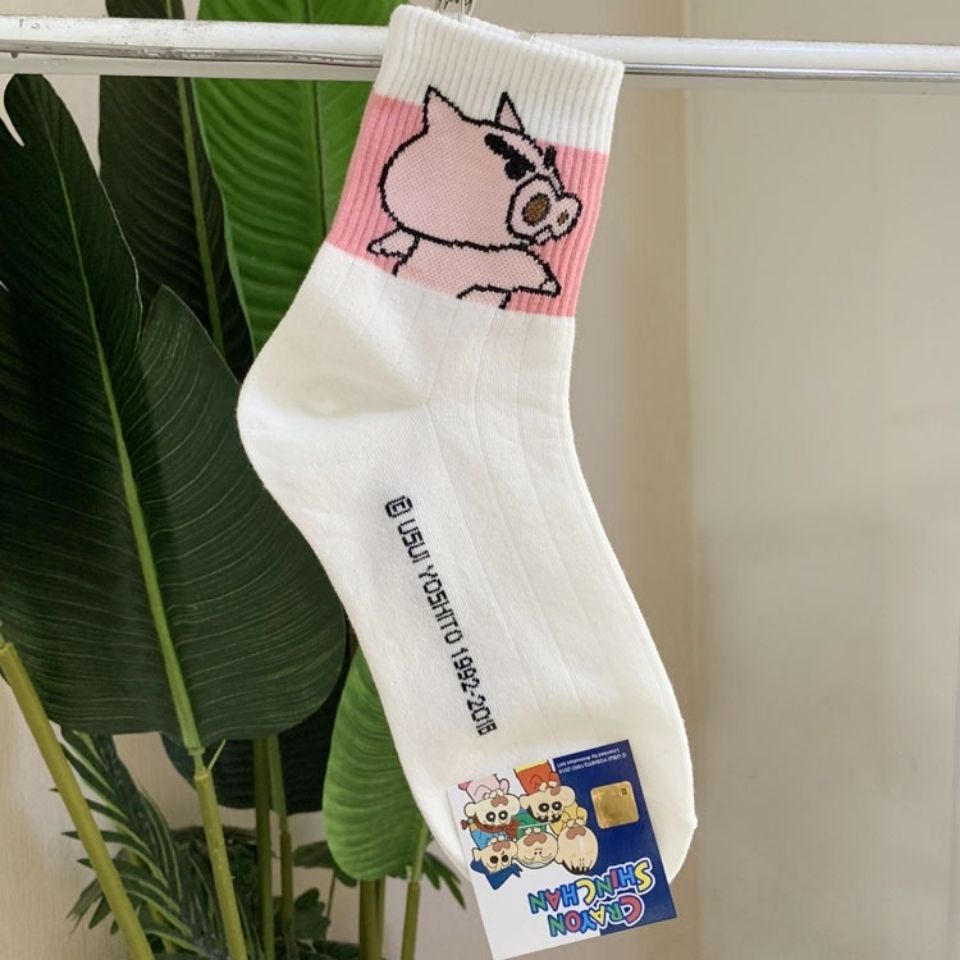 Vớ Cotton Cổ Vừa In Họa Tiết Hoạt Hình Dễ Thương Thời Trang Cho Nữ