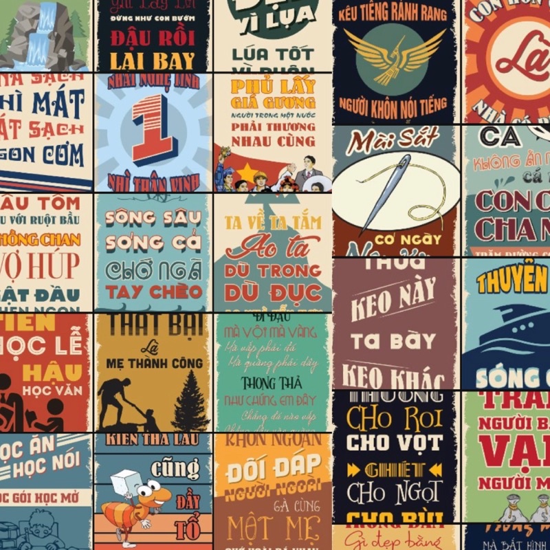 DECAL POSTER DÁN TƯỜNG TRANG TRÍ CỬA HÀNG/CAFE CỔ ĐIỂN VINTAGE