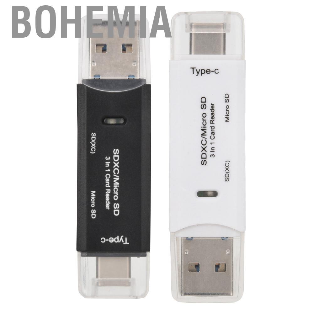 Đầu Đọc Thẻ Nhớ Usb Type-C 3 Trong 1 Tiện Dụng