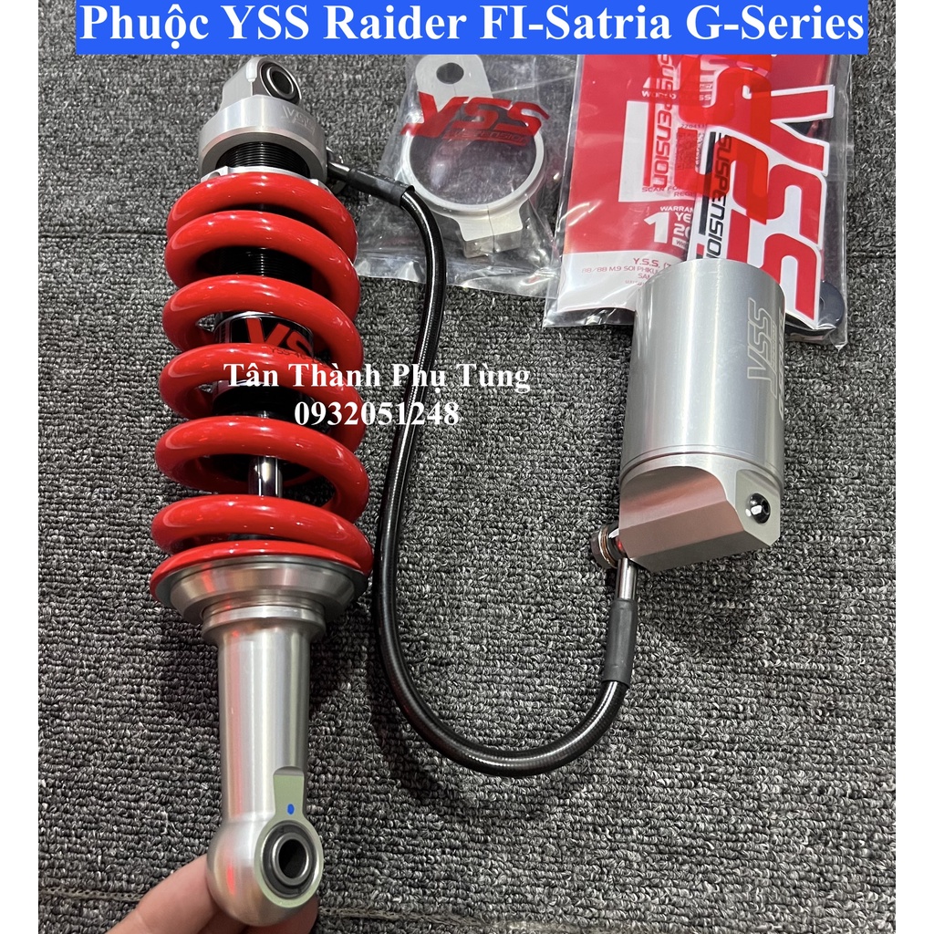 Phuộc YSS Raider Fi, Satria G Series Chính hãng- Đỏ bình bạc