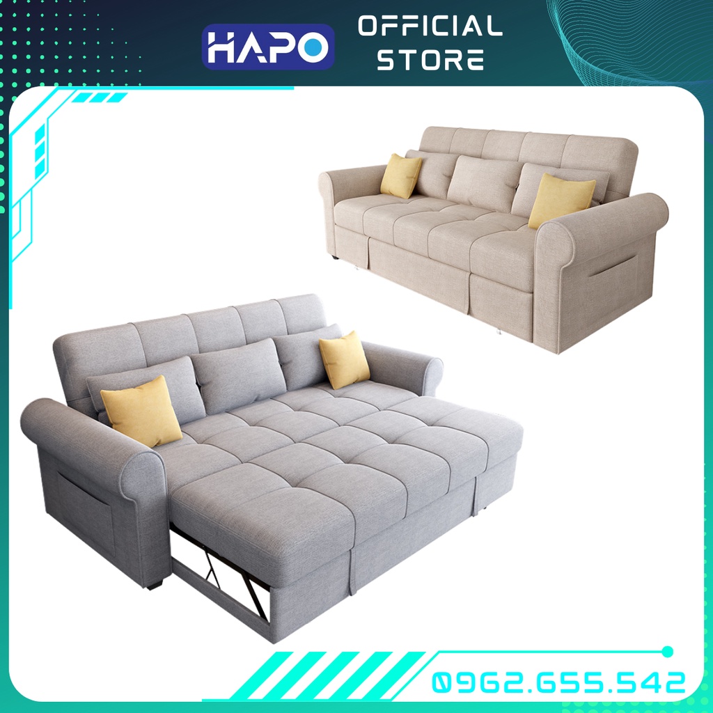 Sofa Giường Thông minh Đa Năng 1m9 Nhiều Màu, Giường Gấp Tiết Kiệm Tối Đa Diện Tích Hapo [Đặt Theo Yêu Cầu Không Sẵn]