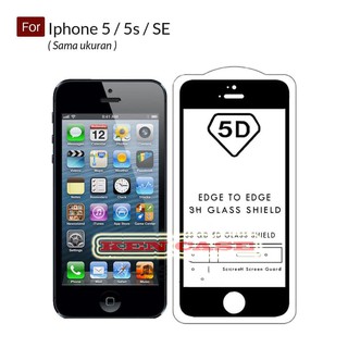 Kính cường lực 5D bảo vệ toàn màn hình màu đen cho Iphone 5/5s / SE