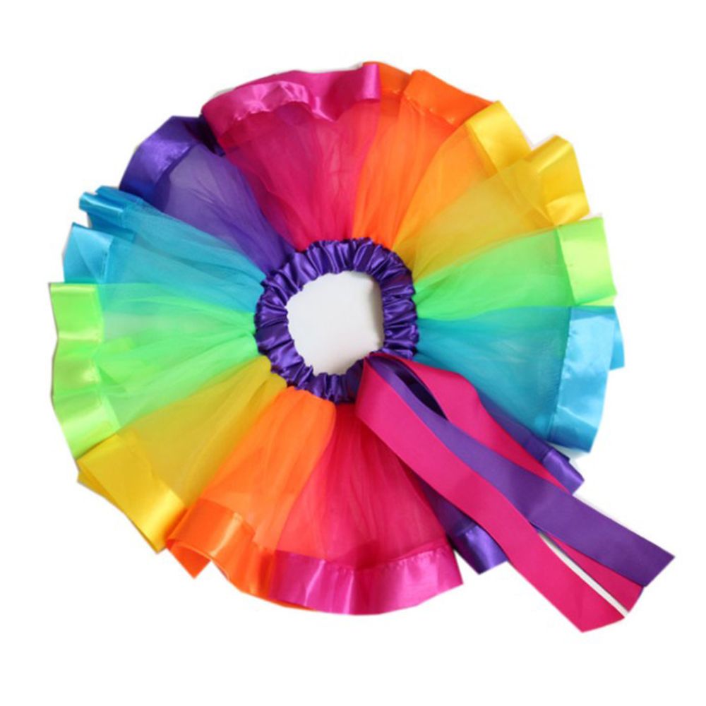 ☆YOLA☆ Fashion Rainbow Tutu Skirt Multicolor Princess Tulle Dance Dress Gift Party Cute Baby Girl Toddler