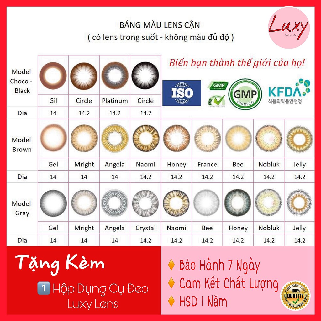 [FreeShip] Lens cận 3 - 6• Hàn Quốc Uy Tín số 1 Hà Nội - Luxy Lens