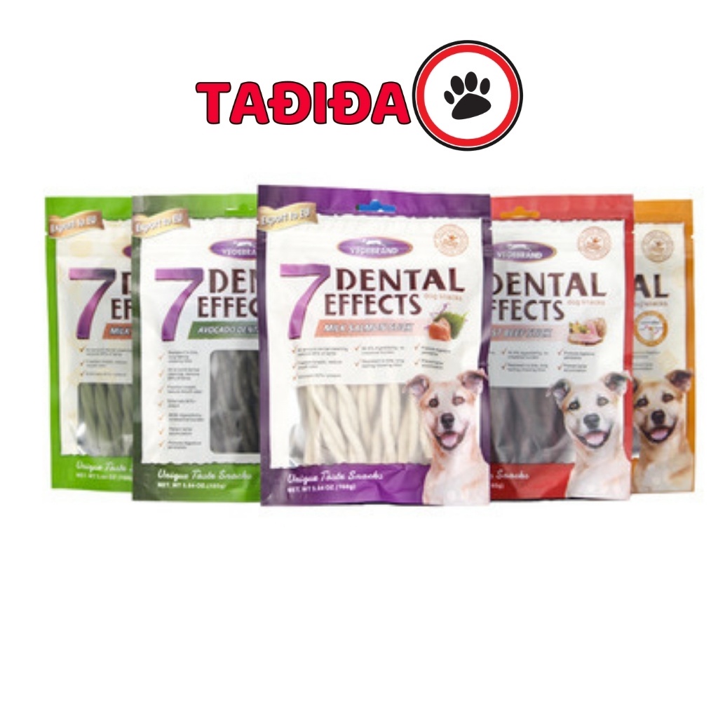 Xương gặm cho Chó sạch thơm miệng 7 Dental Effects 160g , Thức ăn cho Chó cải thiện tình trạng răng miệng - Tadida Pet