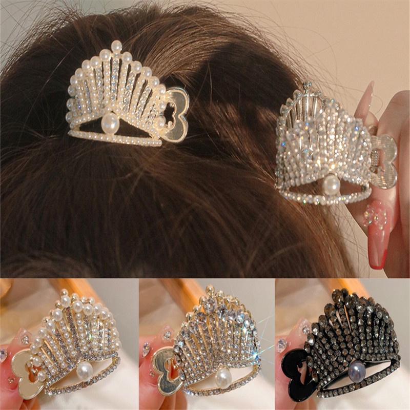 Kẹp TóC HìNh Vương MiệN ĐíNh Kim Cương Giả ThờI Trang Cho Nữ