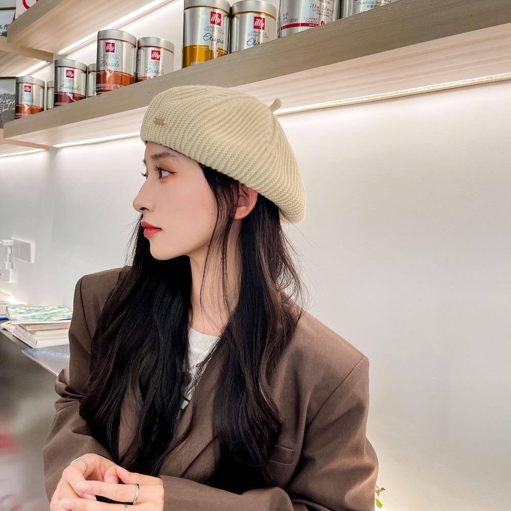 Mũ Nồi Dệt Kim Nylon Co Giãn Màu Trơn Thanh Lịch Dễ Phối Đồ Cho Nữ
