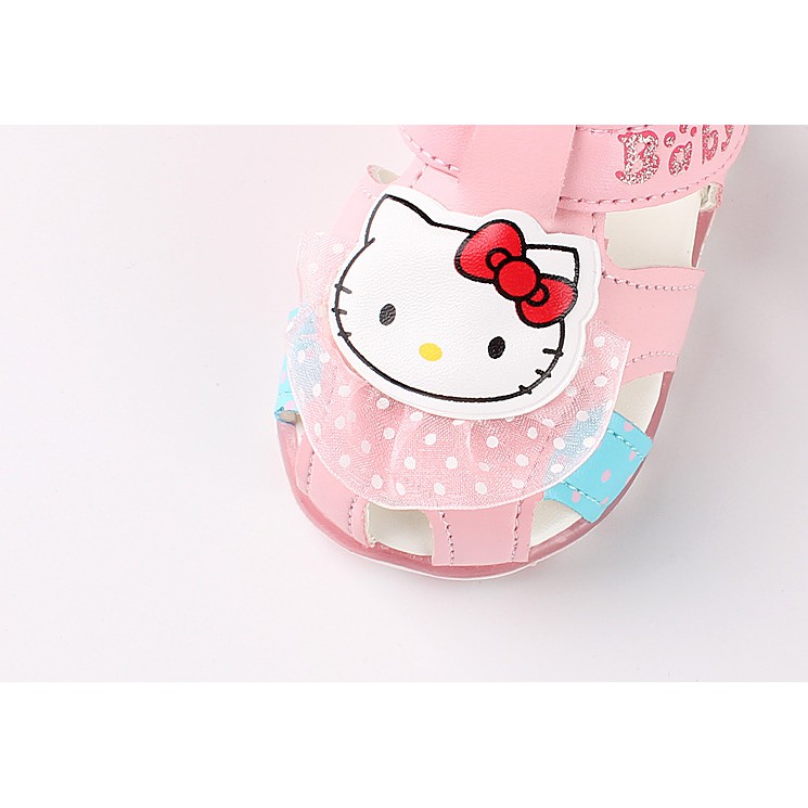 Sandal kitty hồng đế cao su có đèn led