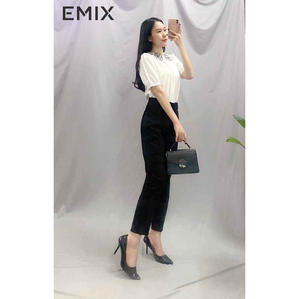 Quần tây nữ công sở baggy kèm đai EMIX (2 màu), dáng dài, form rộng, cạp cao, đai vuông, vải tuyết mưa, mềm mịn 028