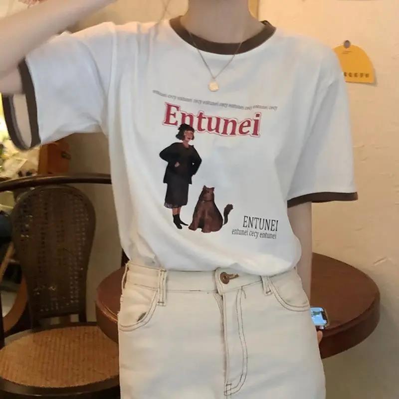 Áo Thun Tay Ngắn Màu Xám Phong Cách Retro Thời Trang Mùa Hè Mới