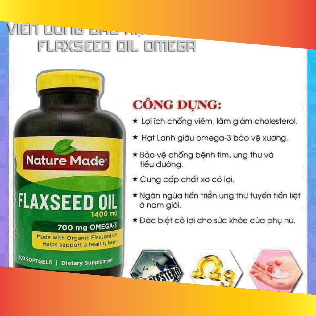 SALE 50% 🇺🇸 Dầu Hạt Lanh Nature Made Flaxseed Oil 300 viên 🇺🇸 SALE 50%