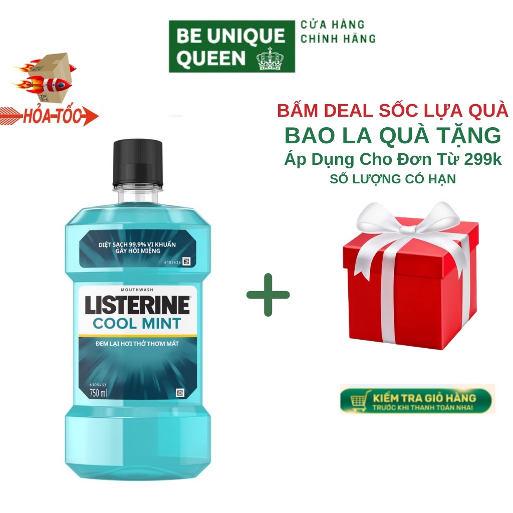 Nước Súc Miệng Listerine Coolmint Mouthwash 750ml