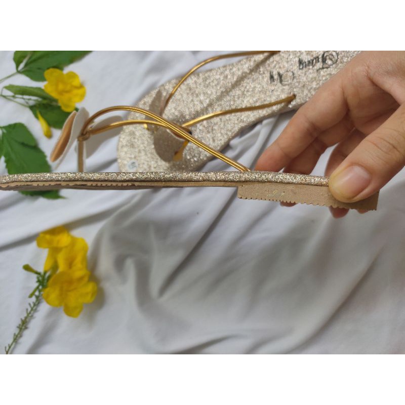 SALE 2021 Dép Kim Tuyến Xỏ ngón 2 Dây Nơ Cánh Tiên NAHI NGOCHIEU1111