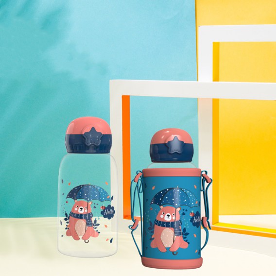 Bình Nước 700ml In Hình Động Vật Dễ Thương Cho Bé