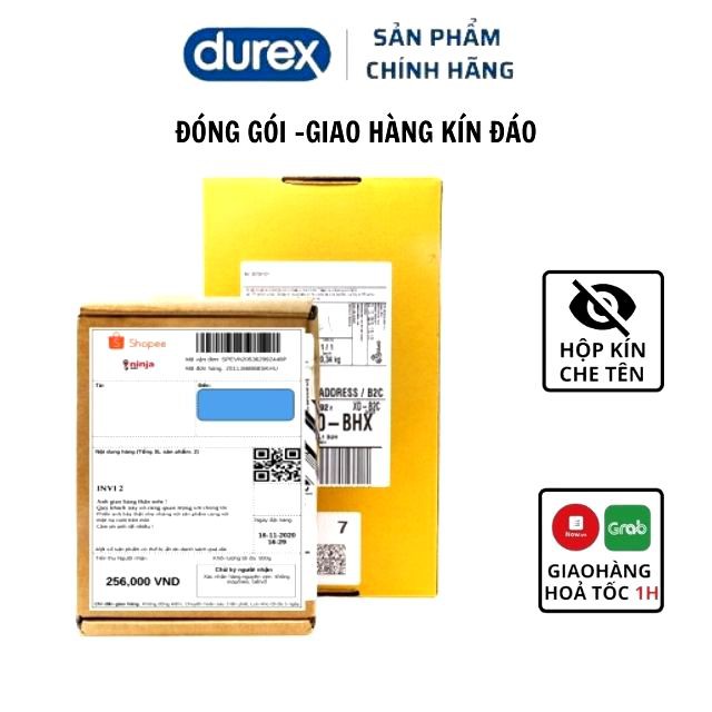 [Freeship] Bao Cao Su Durex Kingtex Chính Hãng Phù Hợp Với Quý Ông Việt Hộp 3 bao –durex_officialstore