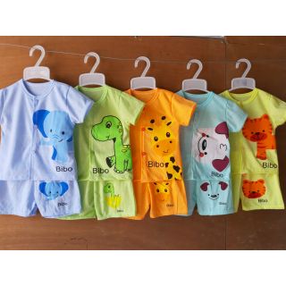 Sét 5 bộ cộc tay cài cúc giữa màu