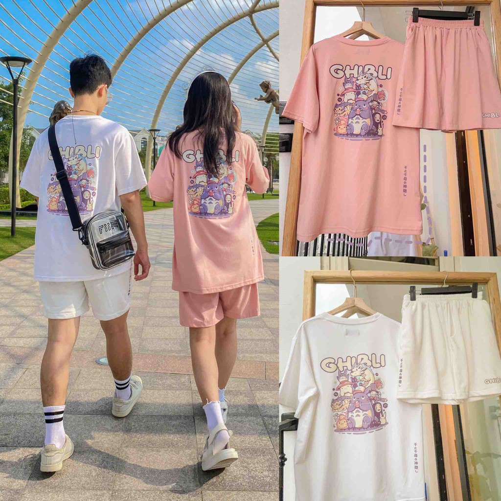 Set thun GHIBLI nhiều màu form rộng dễ mặc basic unisex - Made by Fiin